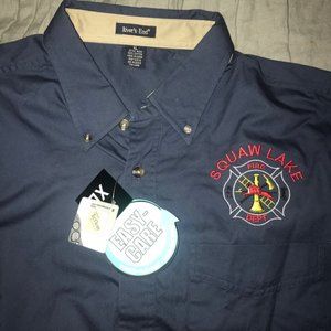 NWT Squaw Lake Fire Dept Embroidered Men's Shirt Wrinkle Resistant Teflon XL